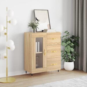 ZEYUAN Aparador Roble Sonoma 69,5x34x90 cm - Mueble auxiliar clásico