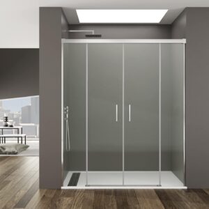 Mampara ducha GME BASIC 2 fijas + 2 correderas 142-152 cm