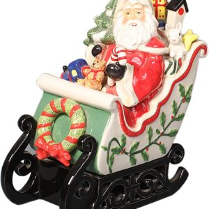 Estatua de Papá Noel en trineo - Cerámica decorativa Navidad
