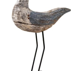 Figura de pájaro marino en madera, decoración costera elegante