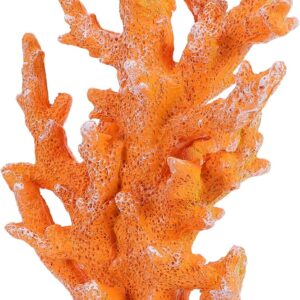 Escultura de coral artificial naranja OUNONA para acuario