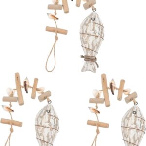Colgante de madera en forma de pez - Decoración náutica rústica