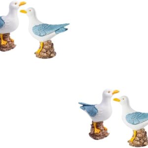 Adornos de gaviota de resina ULTECHNOVO 2 Series (4 uds.)