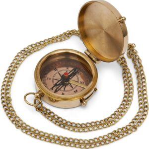 NKlaus Brújula de bolsillo con cadena de latón