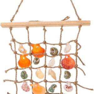 Adorno colgante con conchas marinas y macramé estilo oceánico