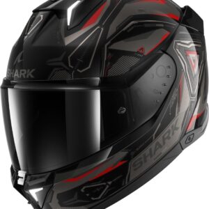 Casco integral SKWAL i3 LINIK Shark – Negro/Rojo/Gris, XXL