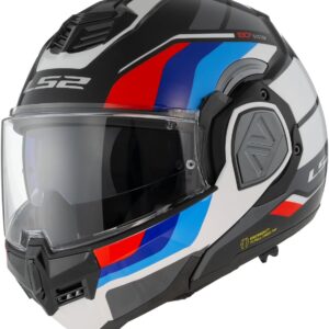 LS2 ADVANT Sport Casco Modular Negro Azul Rojo, XXL
