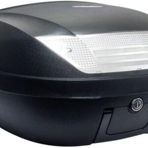 Baúl moto S-Line 52 L negro mate con placa y asa