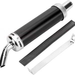 Silenciador escape moto 28 mm universal metal negro