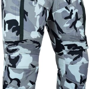 Pantalones moto impermeables grises camuflaje con armadura CE