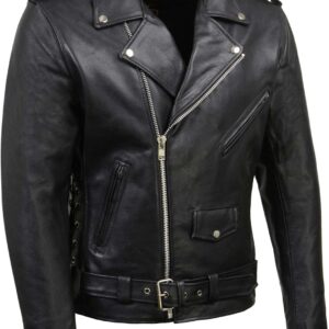 Chaqueta de Motorista Estilo Policía Clásica Hombre