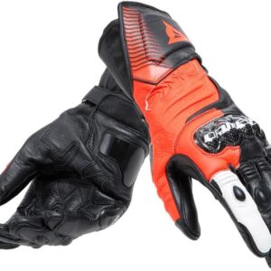 Dainese Carbon 4 Long: Guantes de moto largos en piel negra