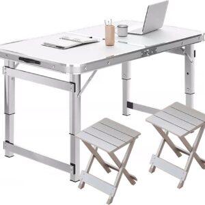 Mesa y sillas de campamento plegable 47'' aluminio