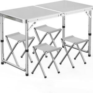Mesa plegable aluminio aire libre, ligera y portátil