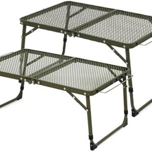 Mesa de camping plegable de aluminio y malla ajustable