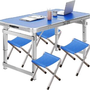 Conjunto mesa y sillas plegables aluminio exterior 47''