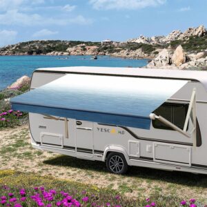 YESCAMP - Tela de toldo RV 18 oz azul 11 pies