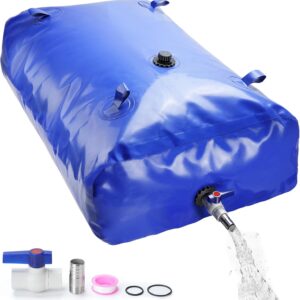 Bolsa plegable 1000L para agua, azul, válvula incluida