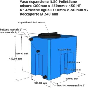 Depósito expansión agua 50L Giurgola – Polietileno certificado