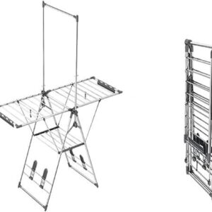 Tendedero plegable de acero inoxidable 2 niveles