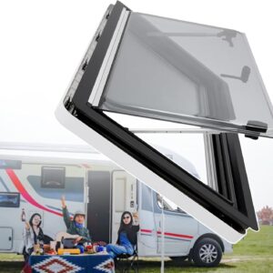Ventana plegable para autocaravana, 1000x800 mm con cortinas opacas