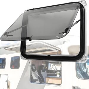 Ventana abatible para autocaravana con protección solar