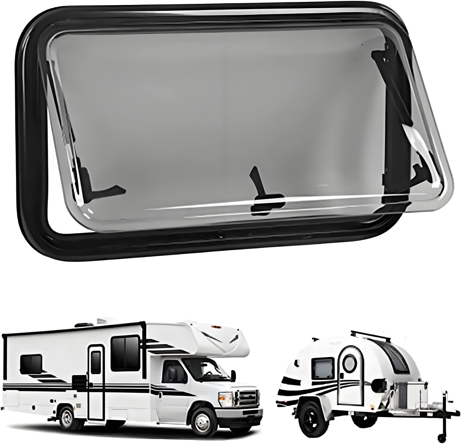 Ventana abatible para autocaravana 60x60 cm con parasol