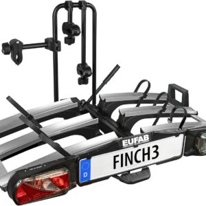EUFAB 11598 Finch - Portabicicletas negro para 3 bicis