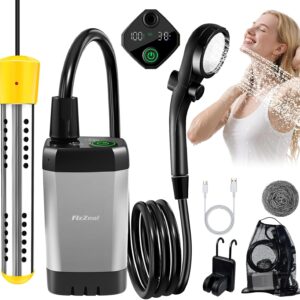 Ducha portátil caliente FizZeal 6000 mAh, 2000W, 4 modos
