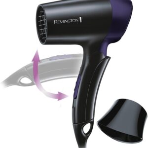 Remington D2400 Secador de viaje plegable, 1400W, negro/morado