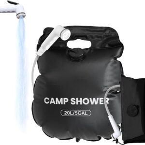 Ducha portátil solar 20L con manguera para camping y playa