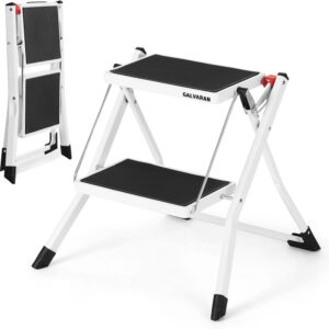 Escalera plegable Galvaran 2 peldaños, 150 kg, antideslizante