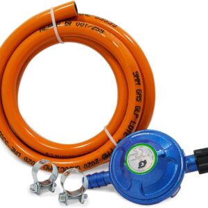 Kit regulador gas butano camping 1,5 m + 2 arandelas