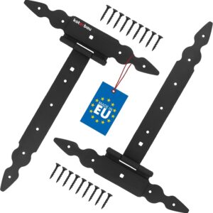 Bisagras en T KOTARBAU® 300 mm, acero negro, 2 uds