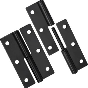 2 bisagras elevación desmontables acero negro 6,35 cm