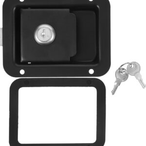 Cerradura embutida negra 119x12 mm para remolques y autocaravanas