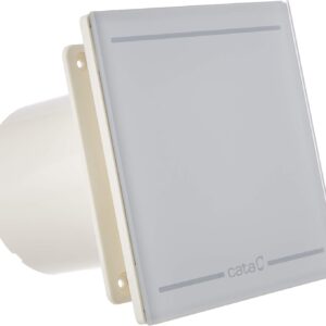 Extractor de Baño Cata E-100 GLT, Temporizador, Cristal Blanco