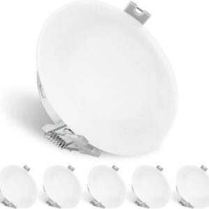 Lámpara LED de techo empotrable para caravana, 4.5 pulgadas de CC, 12 V, iluminación interior para caravana, caravana, remolque, barco, blanco cálido (paquete de 6)