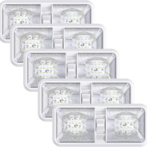 Lámpara LED techo 24V para caravana 800lm doble cúpula