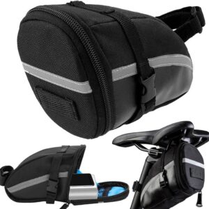 Bolsa impermeable bajo sillín bicicleta - Negro