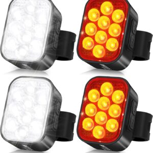 BUCKLOS Luces bicicleta 10 LED recargables USB A prueba agua