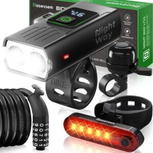 Kit luces LED bicicleta NAGEVSEM, 500 lm, USB-C, impermeable