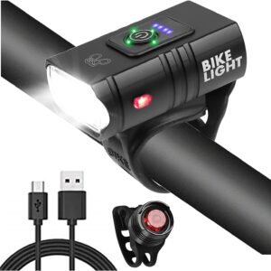 XMING Luces Bici LED 3000 Lm USB Recargables - Kit Faro+Cola