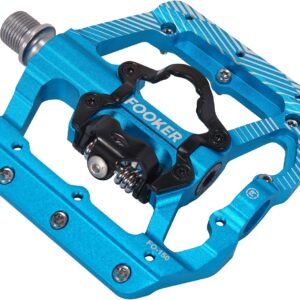 FOOKER Pedales MTB 3 rodamientos plataforma plana azul