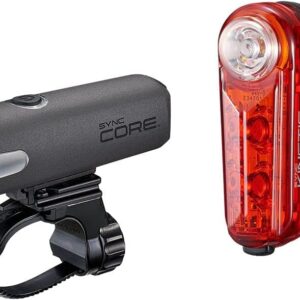 Cateye Black Sync Core & Kinetic - Juego luces bici carretera