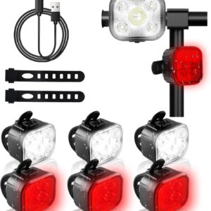 KunHe Juego de luces USB para bicicleta, 4 unidades