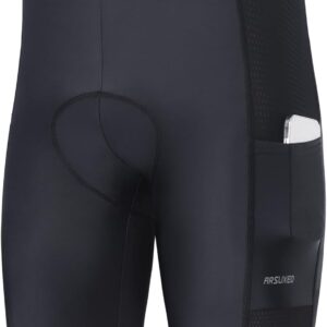 ARSUXEO Shorts Ciclismo Hombre 4D Acolchado MTB con Bolsillos