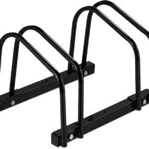 Soporte para 2 bicicletas Relaxdays, metálico negro