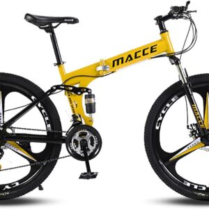 Bicicleta MTB plegable 26" acero carbono 24V amarillo