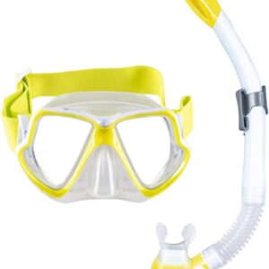 Mares Wahoo Neon Combo: Snorkel Adulto con Máscara y Tubo Semi-seco